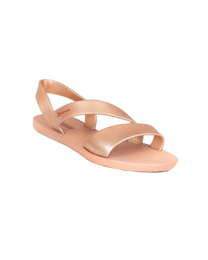 Women's Vibe Comfort Sparkle Sandals Pink $20.70 Shoes