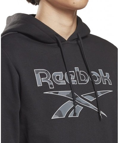 Men's Identity Regular-Fit Camo Logo-Print Hoodie Black $26.00 Sweatshirt