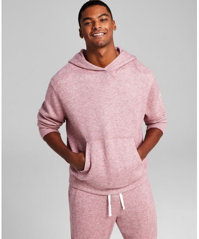 Men's Cozy Fleece Solid Hoodie Red $13.82 Sweatshirt