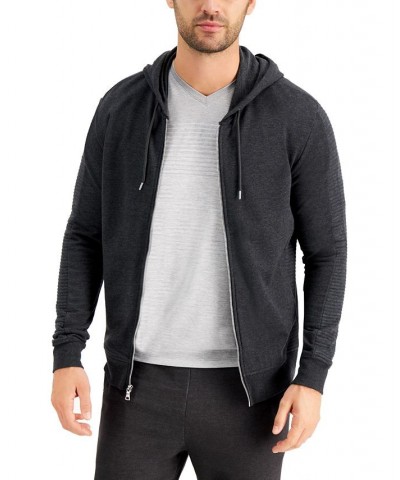 Men's INC Fortune Full Zip Hoodie Gray $23.96 Sweatshirt