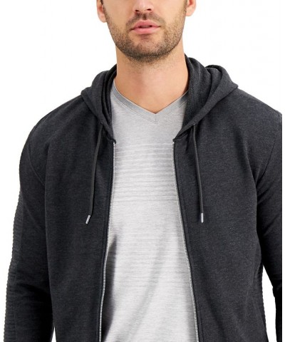 Men's INC Fortune Full Zip Hoodie Gray $23.96 Sweatshirt