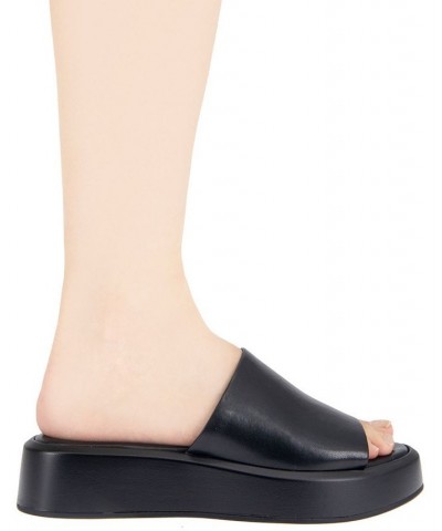 Women's Farah Slip-on Flatform Sandal Black $41.83 Shoes