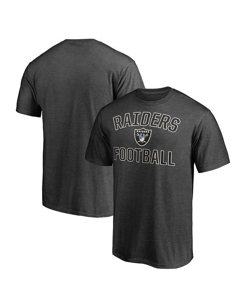 Men's Heathered Charcoal Las Vegas Raiders Victory Arch T-shirt $13.33 T-Shirts