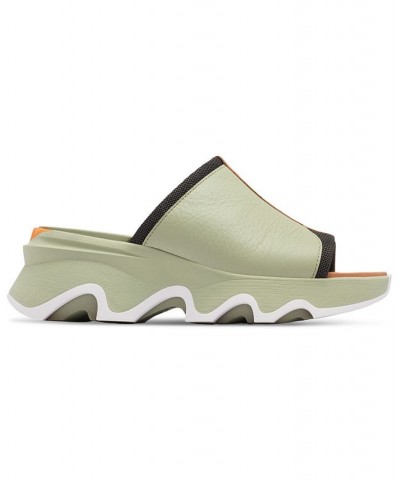 Women's Kinetic Impact Slip-On Wedge Slide Sandals Green $43.40 Shoes