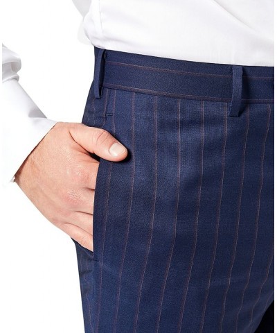 Men's Slim-Fit Berry Stripe Wool Suit Pants Multi $88.80 Suits