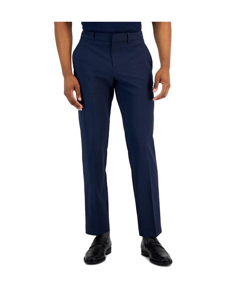 Men's Modern-Fit Stretch Resolution Dress Pants Blue $24.07 Pants