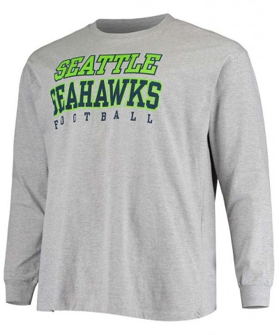 Men's Big and Tall Heathered Gray Seattle Seahawks Practice Long Sleeve T-shirt $23.59 T-Shirts