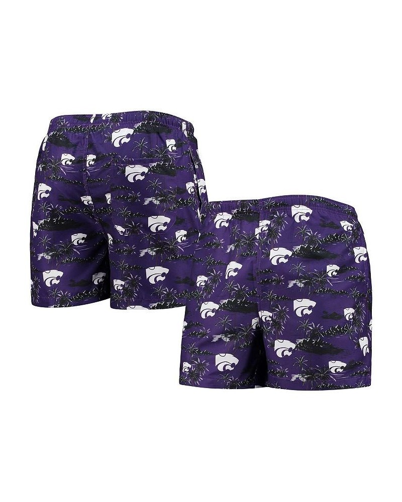 Men's Purple Kansas State Wildcats Island Palm Swim Trunks $19.27 Swimsuits