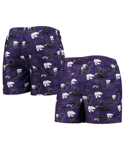 Men's Purple Kansas State Wildcats Island Palm Swim Trunks $19.27 Swimsuits