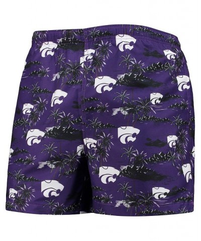 Men's Purple Kansas State Wildcats Island Palm Swim Trunks $19.27 Swimsuits