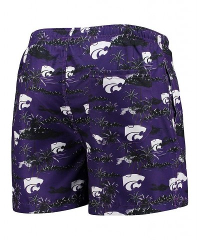 Men's Purple Kansas State Wildcats Island Palm Swim Trunks $19.27 Swimsuits