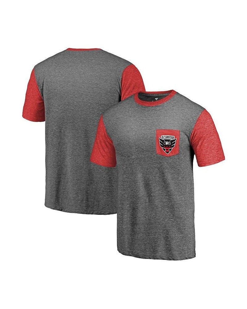 Men's Branded Heathered Gray, Red D.C. United Tri-Blend Pocket T-shirt $19.35 T-Shirts