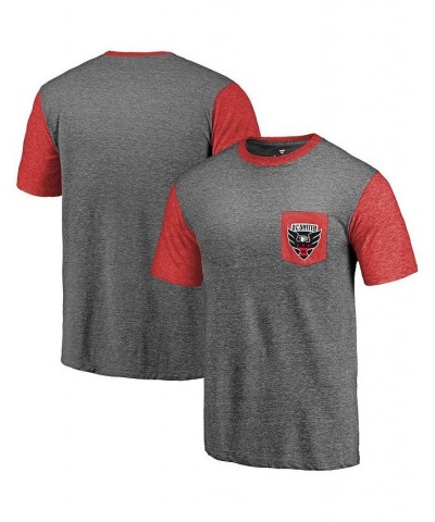 Men's Branded Heathered Gray, Red D.C. United Tri-Blend Pocket T-shirt $19.35 T-Shirts