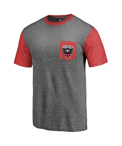 Men's Branded Heathered Gray, Red D.C. United Tri-Blend Pocket T-shirt $19.35 T-Shirts