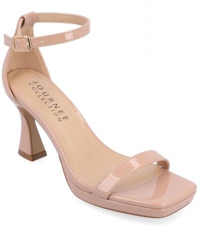 Women's Jeanne Platform Heel Tan/Beige $46.00 Shoes