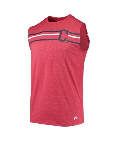 Men's Heathered Red Cleveland Guardians Muscle Tank Top $22.50 T-Shirts