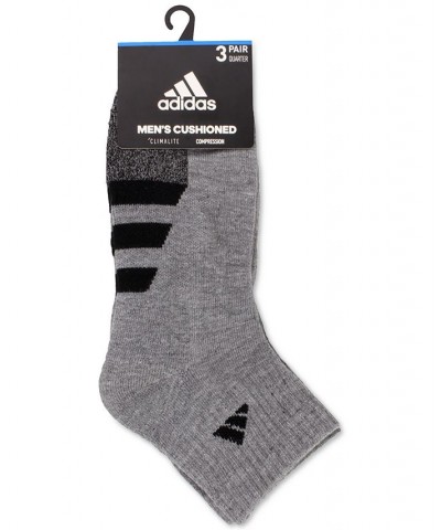 3-Pk. Men's Cushioned Quarter Socks Gray $10.86 Socks