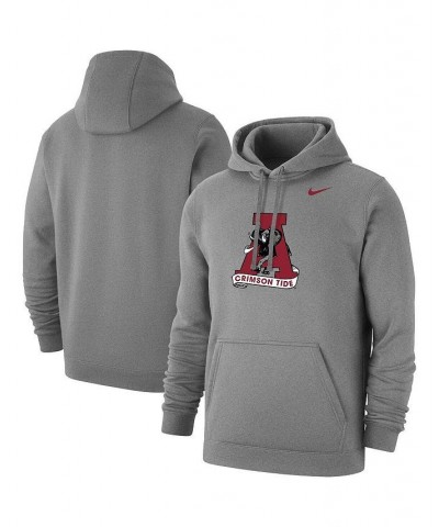 Men's Heathered Gray Alabama Crimson Tide Big and Tall Primary Throwback Logo Club Pullover Hoodie $35.70 Sweatshirt