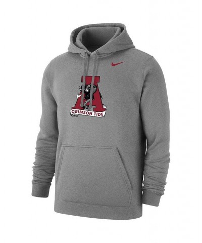 Men's Heathered Gray Alabama Crimson Tide Big and Tall Primary Throwback Logo Club Pullover Hoodie $35.70 Sweatshirt