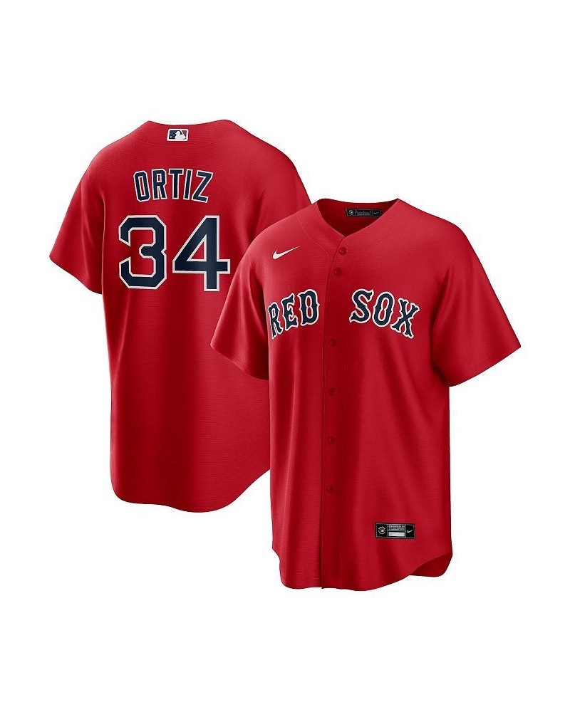 Men's David Ortiz Red Boston Red Sox Alternate Replica Player Jersey $43.50 Jersey