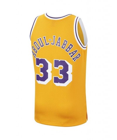 Men's Kareem Abdul-Jabbar Gold Los Angeles Lakers 1984-85 Hardwood Classics Swingman Jersey $41.07 Jersey