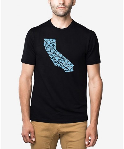 Men's Premium Blend Word Art California Hearts T-shirt Black $24.29 T-Shirts