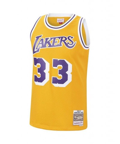 Men's Kareem Abdul-Jabbar Gold Los Angeles Lakers 1984-85 Hardwood Classics Swingman Jersey $41.07 Jersey