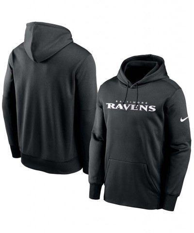 Men's Black Baltimore Ravens Fan Gear Wordmark Performance Pullover Hoodie $35.70 Sweatshirt