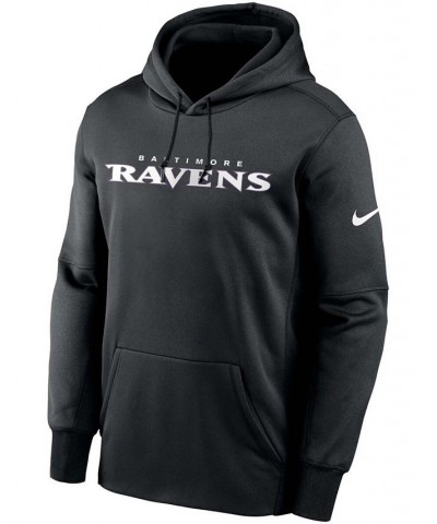 Men's Black Baltimore Ravens Fan Gear Wordmark Performance Pullover Hoodie $35.70 Sweatshirt