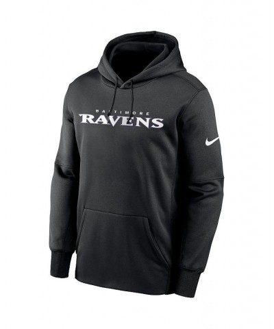 Men's Black Baltimore Ravens Fan Gear Wordmark Performance Pullover Hoodie $35.70 Sweatshirt