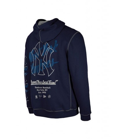 Men's Navy New York Yankees Team Split Pullover Hoodie $42.90 Sweatshirt