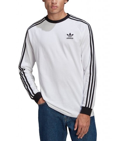 Men's Slim-Fit Adicolor Classics 3-Stripes Long-Sleeve T-Shirt White $23.50 T-Shirts