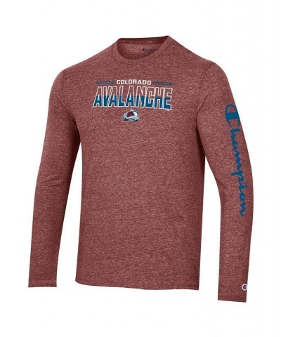 Men's Heather Burgundy Colorado Avalanche Tri-Blend Long Sleeve T-shirt $26.99 T-Shirts