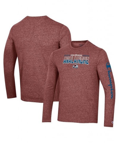 Men's Heather Burgundy Colorado Avalanche Tri-Blend Long Sleeve T-shirt $26.99 T-Shirts