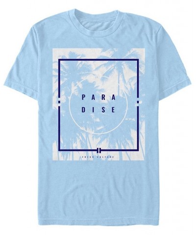 Men's Para Dise Palms Short Sleeve Crew T-shirt Blue $14.24 T-Shirts