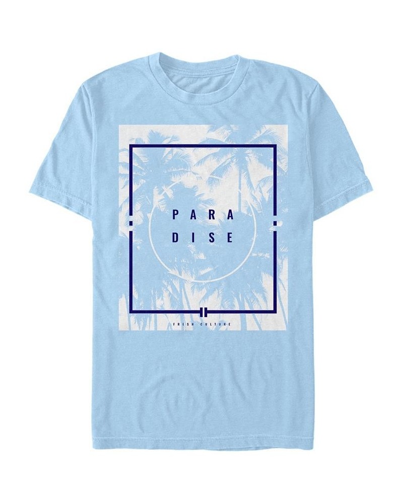 Men's Para Dise Palms Short Sleeve Crew T-shirt Blue $14.24 T-Shirts