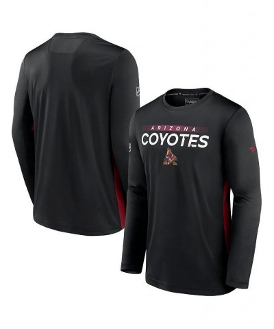 Men's Branded Black Arizona Coyotes Authentic Pro Rink Performance Long Sleeve T-Shirt $26.51 T-Shirts