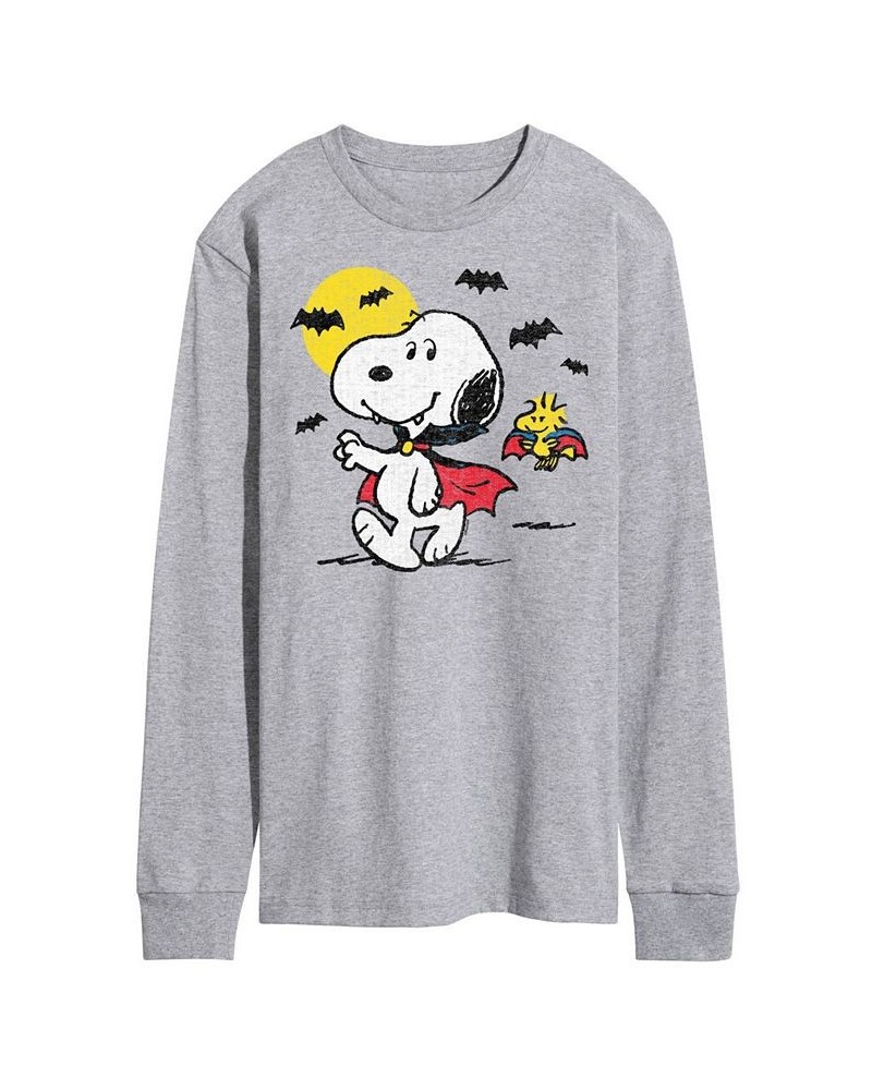 Men's Peanuts Snoopy Vampire T-shirt Gray $22.35 T-Shirts