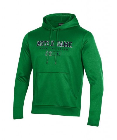 Men's Green Notre Dame Fighting Irish Logo Lockup Fleece Performance Pullover Hoodie $46.79 Sweatshirt