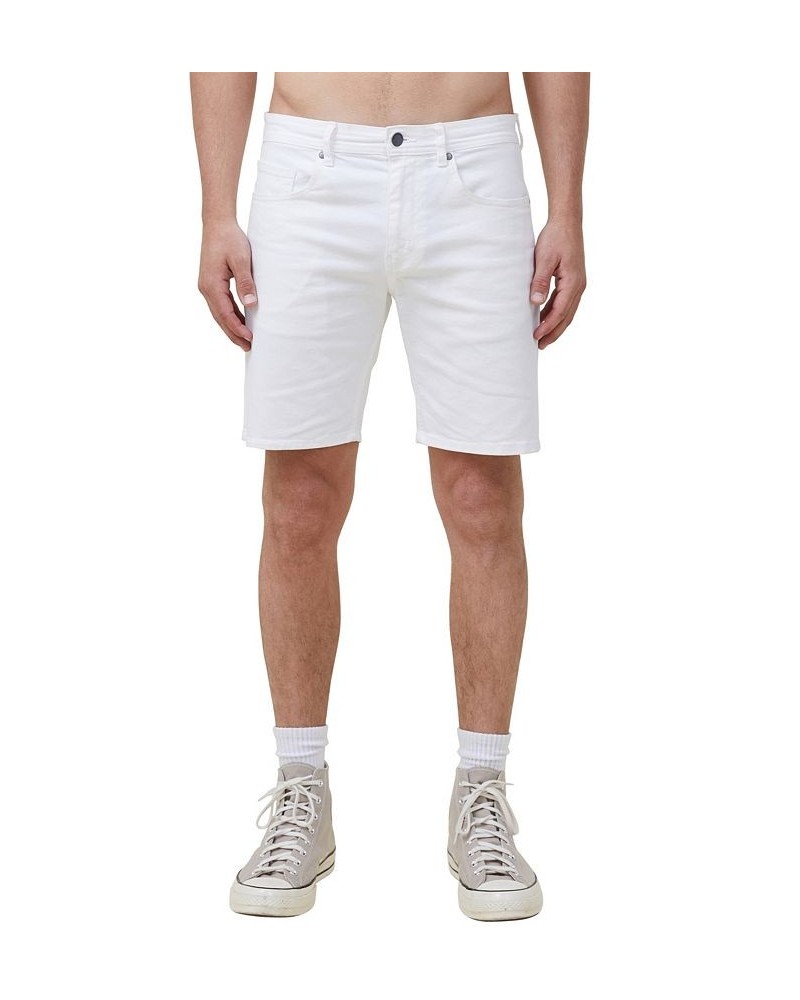 Men's Straight Denim Shorts White $24.75 Shorts