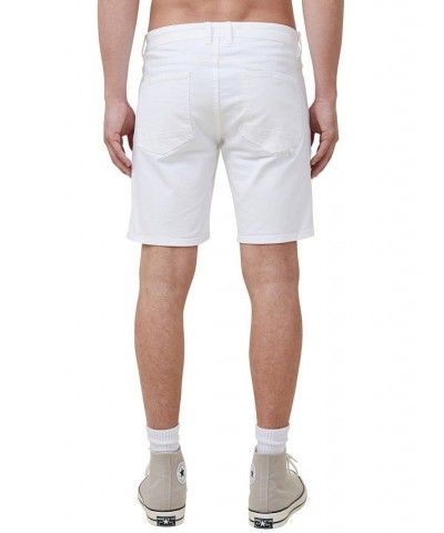 Men's Straight Denim Shorts White $24.75 Shorts