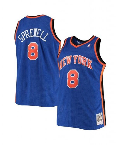 Men's Latrell Sprewell Blue New York Knicks Big and Tall Hardwood Classics Jersey $46.00 Jersey