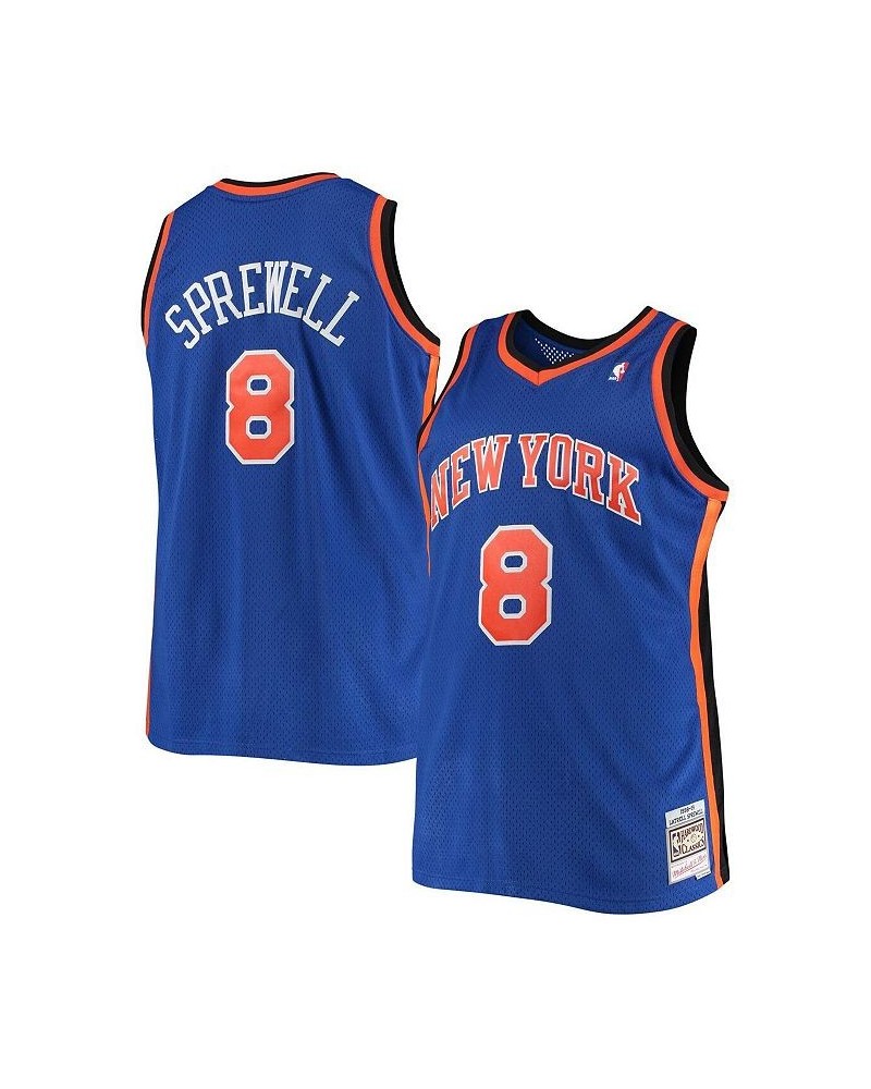 Men's Latrell Sprewell Blue New York Knicks Big and Tall Hardwood Classics Jersey $46.00 Jersey