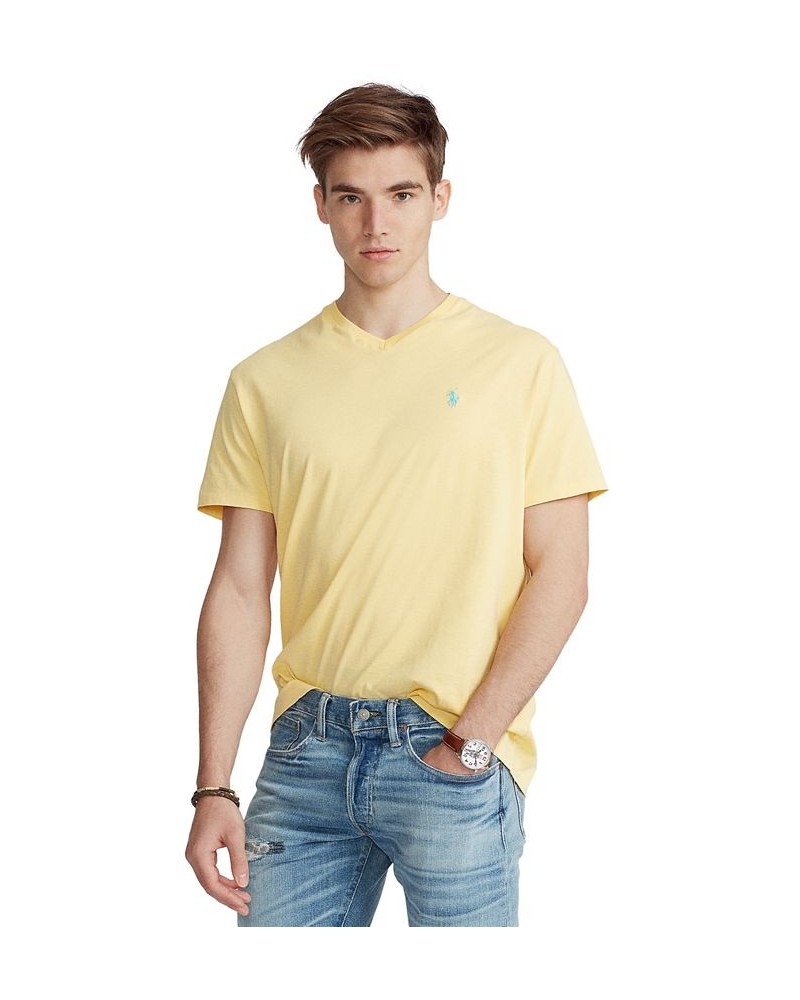 Men's Classic-Fit Jersey V-Neck T-Shirt Yellow $26.65 T-Shirts