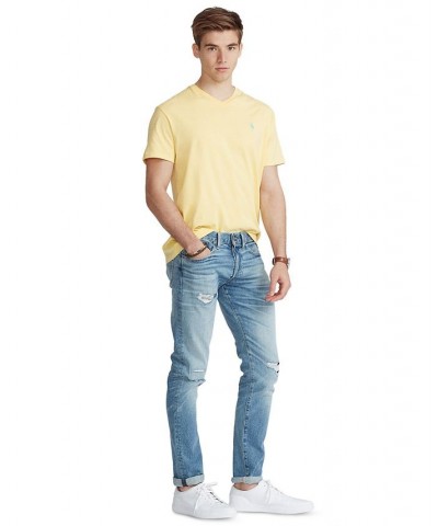 Men's Classic-Fit Jersey V-Neck T-Shirt Yellow $26.65 T-Shirts