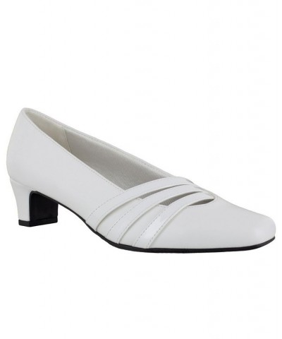 Entice Women's Squared Toe Pumps White $28.70 Shoes