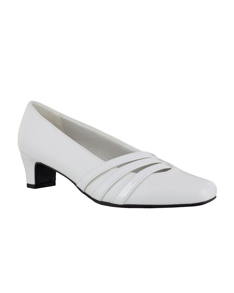 Entice Women's Squared Toe Pumps White $28.70 Shoes