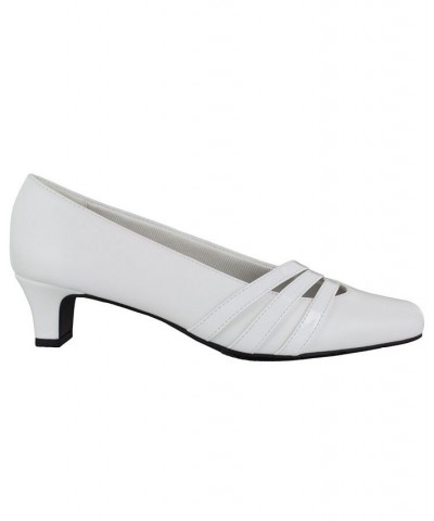 Entice Women's Squared Toe Pumps White $28.70 Shoes