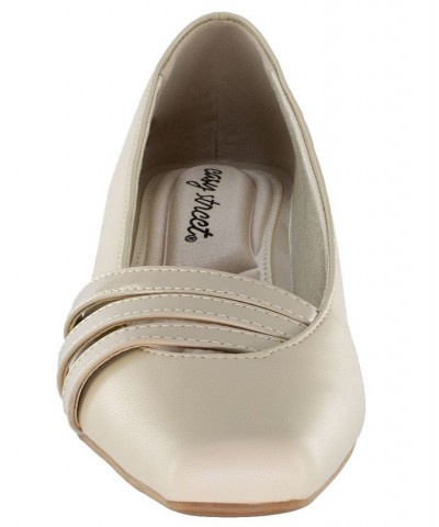 Entice Women's Squared Toe Pumps White $28.70 Shoes