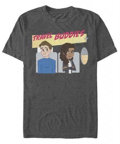 Marvel Men's Spider-Man Far From Home Travel Buddies, Short Sleeve T-shirt Gray $14.70 T-Shirts